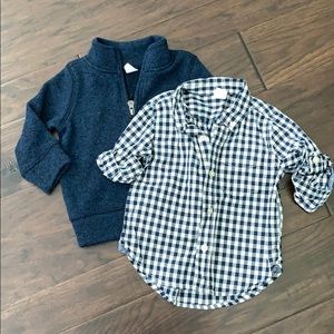 12-18 M GAP Button Down & Half-Zip Sweater